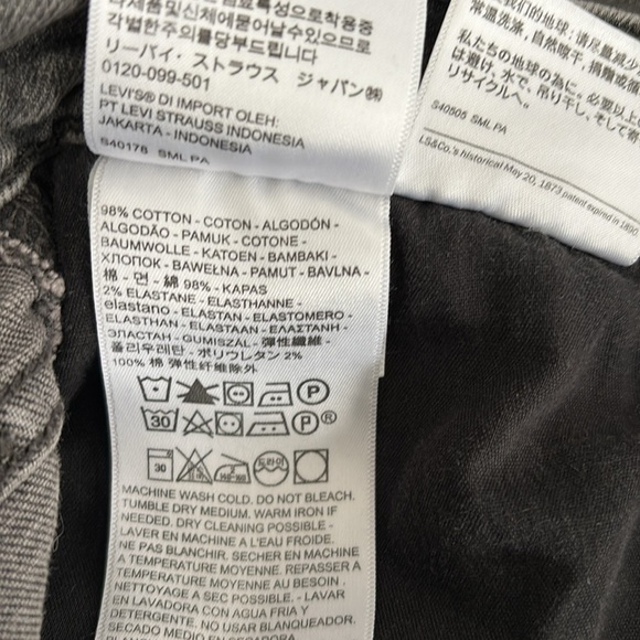 Levi's Mile High Cropped Wide Leg Exposed Button Fly Jeans Faded Black Size 30 - Picture 11 of 12